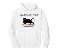 I Read What I Want Cat Funny Bookworms Reading Book Pullover Hoodie