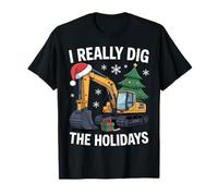 I Really Dig The Holidays Excavator Fun for Construction T-Shirt