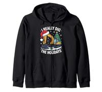 I Really Dig The Holidays for Construction Workers Christmas Zip Hoodie