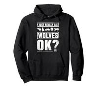 I Really Just Like Wolves Wolf Lover Forest Wildlife Nature Pullover Hoodie