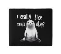 I Really Like Seals Fashion Leather Wallet for Men Classic Lightweight ID Credit Card Coin Purses