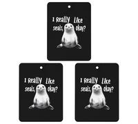 I Really Like Seals Funny Car Air Fresheners 3pcs Long Lasting Scent Automotive Hanging Scented Cards Tablets