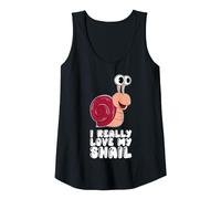 I Really Love My Snail Tank Top, Women, Black, Medium