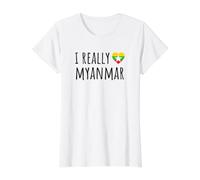 I Really Love Myanmar Value Graphic T-Shirt, Women, White, S