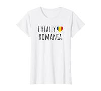 I Really Love Romania Value Graphic T-Shirt, Women, White, S