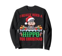 I Really Need A Hippo For Christmas - Hippopotamus Xmas Sweatshirt