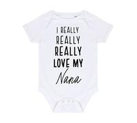 I really really really love my Nana, family statement [BBY7] baby grow vest, 0-3 months, White