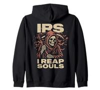 I Reap Souls IRS Special Agent Grim Reaper Angel Of Death Zip Hoodie