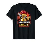 I Refuse to Become a Nugget! Angry Armed Chicken Hilarious Value Graphic T-Shirt