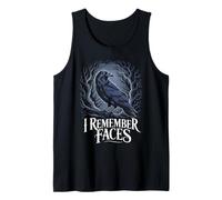 I Remember Faces Animal Gothic Birds Animal Funny Crow Tank Top