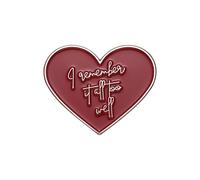 I remember it all Too Well enamel Pin Red Heart Shaped Badge Brooch For Backpacks, Stainless Steel, no gemstone