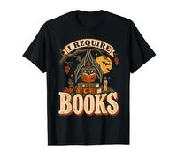 I Require Books Halloween Bat Reading Fiction Book Lover Value Graphic T-Shirt