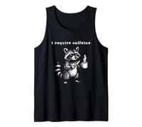 I Require Caffeine Funny Raccoon Coffee Retro 90s Graphic Tank Top