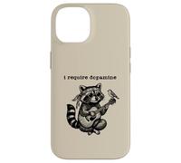 I Require Dopamine Retro Boho Funny Raccoon Acoustic Guitar Case for iPhone 14