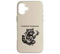 I Require Dopamine Retro Boho Funny Raccoon Acoustic Guitar Case for iPhone 16 Plus