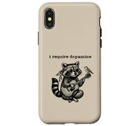 I Require Dopamine Retro Boho Funny Raccoon Acoustic Guitar Case for iPhone X/XS