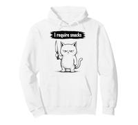 I Require Snacks Funny Cat Meme Grumpy Kitty Pullover Hoodie