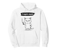 I Require Snacks Funny Cat Meme Grumpy Kitty Pullover Hoodie