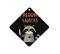 I Require Snacks Funny Raccoon Novelty Car Air Fresheners Rearview Hanging Pendant Decoration Accessories
