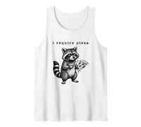 I Require Snacks Pizza Funny Raccoon Gag Joke Retro 90s Tank Top