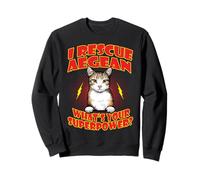 I Rescue Aegean Cat what's Your Superpower Funny Cats Lover Sweatshirt