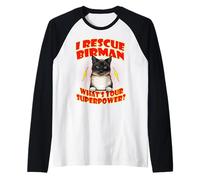 I Rescue Birman Cat What's Your Superpower Funny Cats Lover Raglan Baseball Tee