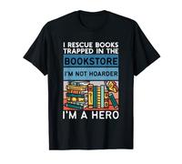 I Rescue Books And Trapped In The Bookstore Retro Bookreader T-Shirt