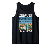 I Rescue Books and Trapped in The Bookstore Retro Bookreader Tank Top