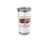 I Rescue Cats and Occasionally Put Out Fires, Fire Engine Stainless Steel Insulated Tumbler