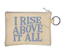 I Rise Above It All Key Chain Coin Purse Beige
