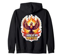 I Rise At My Own Pace Phoenix Rising Adversity Reconstruct Zip Hoodie