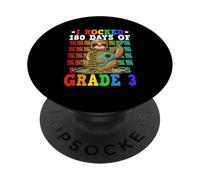 I Rocked 180 Days Of Grade 3 Sloth Guitar Last Day Of School PopSockets Adhesive PopGrip