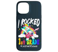 I Rocked 1st Grade Unicorn Guitar Last Day Of School Case for iPhone 15