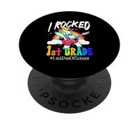 I Rocked 1st Grade Unicorn Guitar Last Day Of School PopSockets Adhesive PopGrip