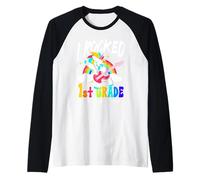 I Rocked 1st Grade Unicorn Guitar Last Day of School Raglan Baseball Tee