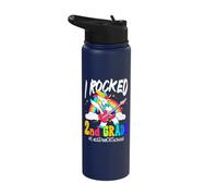I Rocked 2nd Grade Cute Unicorn Guitar Last Day of School Stainless Steel Insulated Water Bottle