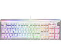 i-rocks K71M RGB Mechanical Gaming Keyboard with Media Control Knob, Gateron Switches (Brown), 107 Keys w/Full NKRO, PBT Keycaps, Multimedia Hotkeys, Detachable USB-C Cable and Onboard Storage, White