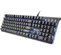 i-rocks K75M Illuminated Mechanical Keyboard, 104 Keys, PBT Keycaps, Backlit LED Light and Shortcut Keys - Programmable Light & Macro Recorder (Cherry MX Red Switch, Black)