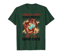 I roll So i Don't Choke People Save a Life Send dice T-Shirt, Men, Dark Green, 3X-Large