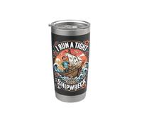 I Run A Tight Shipwreck for Dad Funny Father's Day Nautical Stainless Steel Insulated Tumbler