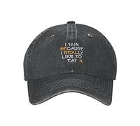 I Run Because I Really Like to Eat Unisex Baseball Cap Adjustable Cowboy Caps Classic Casual Hat Sun Hats for Fishing Running Hiking