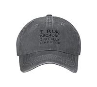 I Run Because I Really Like to Eat Unisex Cowboy Caps Cotton Baseball Cap Adjustable Denim Cap Dad Caps for Trucker Golf Hiking