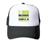 I Run Because Punching People Is Frowned Upon Sun Protection Hat - Black -