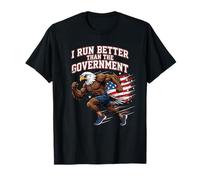 I Run Better Than The Government Running Bald Eagle Funny T-Shirt