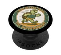 I Run Better Than The Government Turtle Funny Political PopSockets Adhesive PopGrip