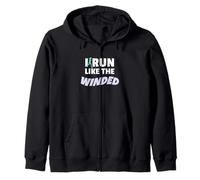I Run Like The Winded Funny Jogger Runner Zip Hoodie