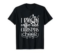 I Run On Coffee and Christmas Cheer Funny Caffeine Lover Value Graphic T-Shirt, Men, Black, M