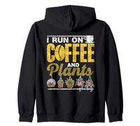 I Run On Coffee And Plants Botanics Gardening Botanist Zip Hoodie