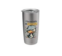 I Run on Coffee and Sarcasm Funny Duck Lover Stainless Steel Insulated Tumbler