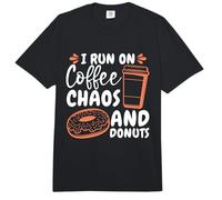 I Run On Coffee Chaos and Bakers Pastry Coffee & Doughnuts Comfort Colors Adult Heavyweight T-Shirt